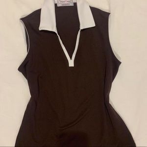 brown women’s collared golf shirt